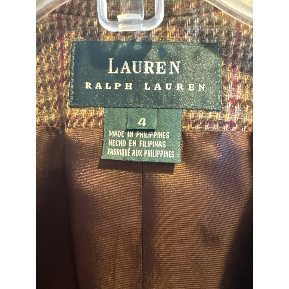 NWT Lauren Ralph Lauren women's glen plaid wool vintage equestrian blazer 4 - Picture 9 of 13